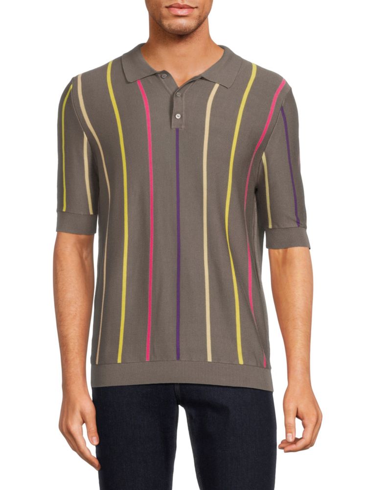 Полосатая рубашка-поло Max 'N Chester, цвет Charcoal Multi