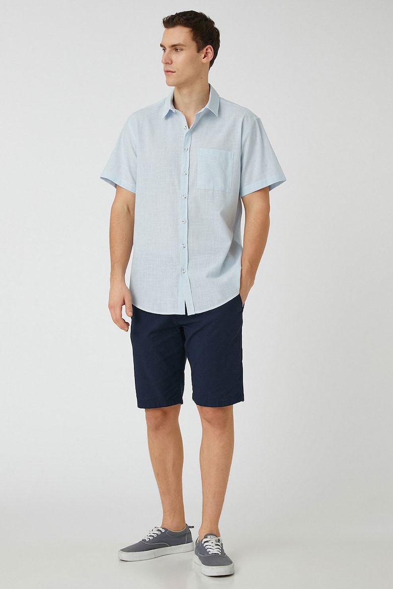 Хлопковая рубашка с короткими рукавами Koton, синий