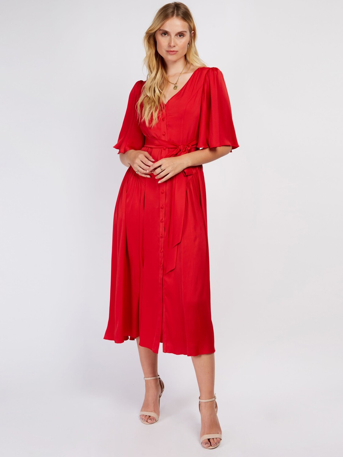 

Атласное платье Midaxi Somerset by Alice Temperley, красное