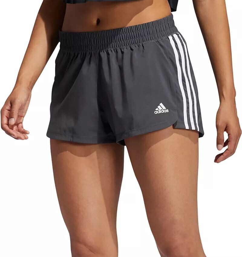 

Женские тканые шорты Adidas Pacer с 3 полосками, серый/черный