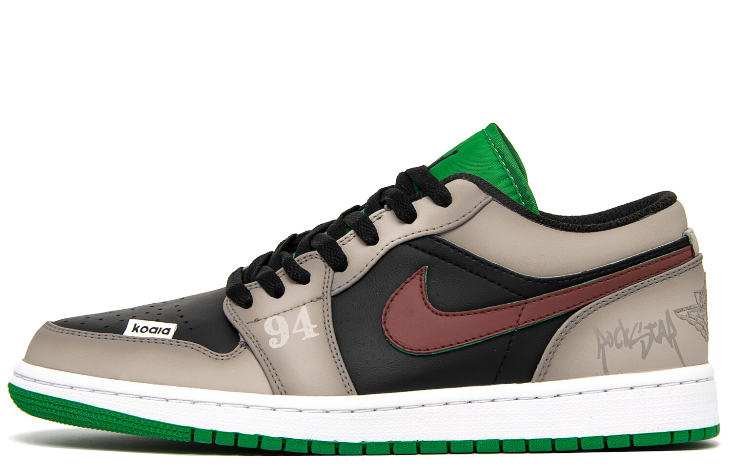 

Кроссовки Air Jordan 1 Vintage Basketball, светло-серый/черный/зеленый/темно-красный
