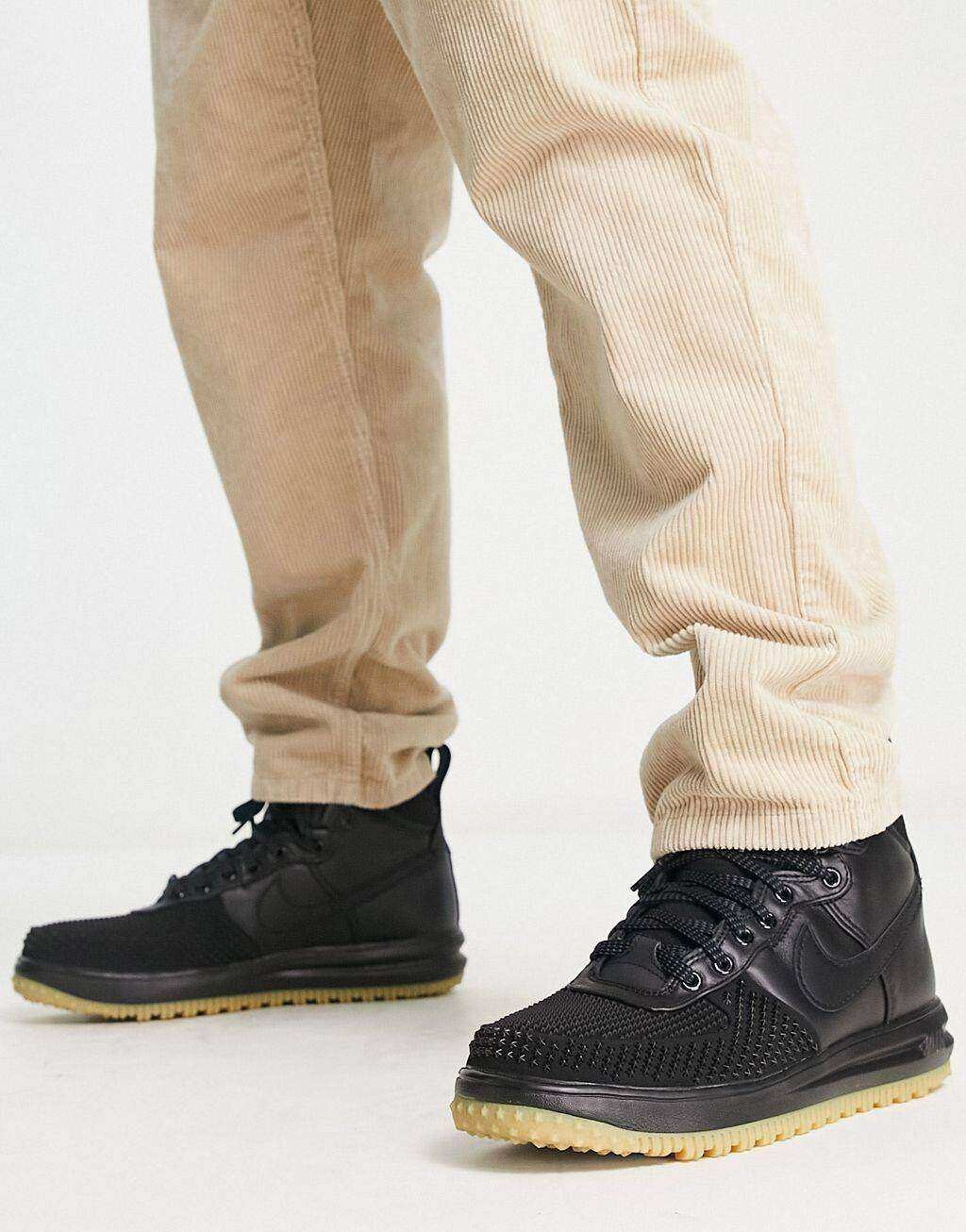 

Черные ботинки Nike Air Force 1 Lunar Force с резиновой подошвой, Черный