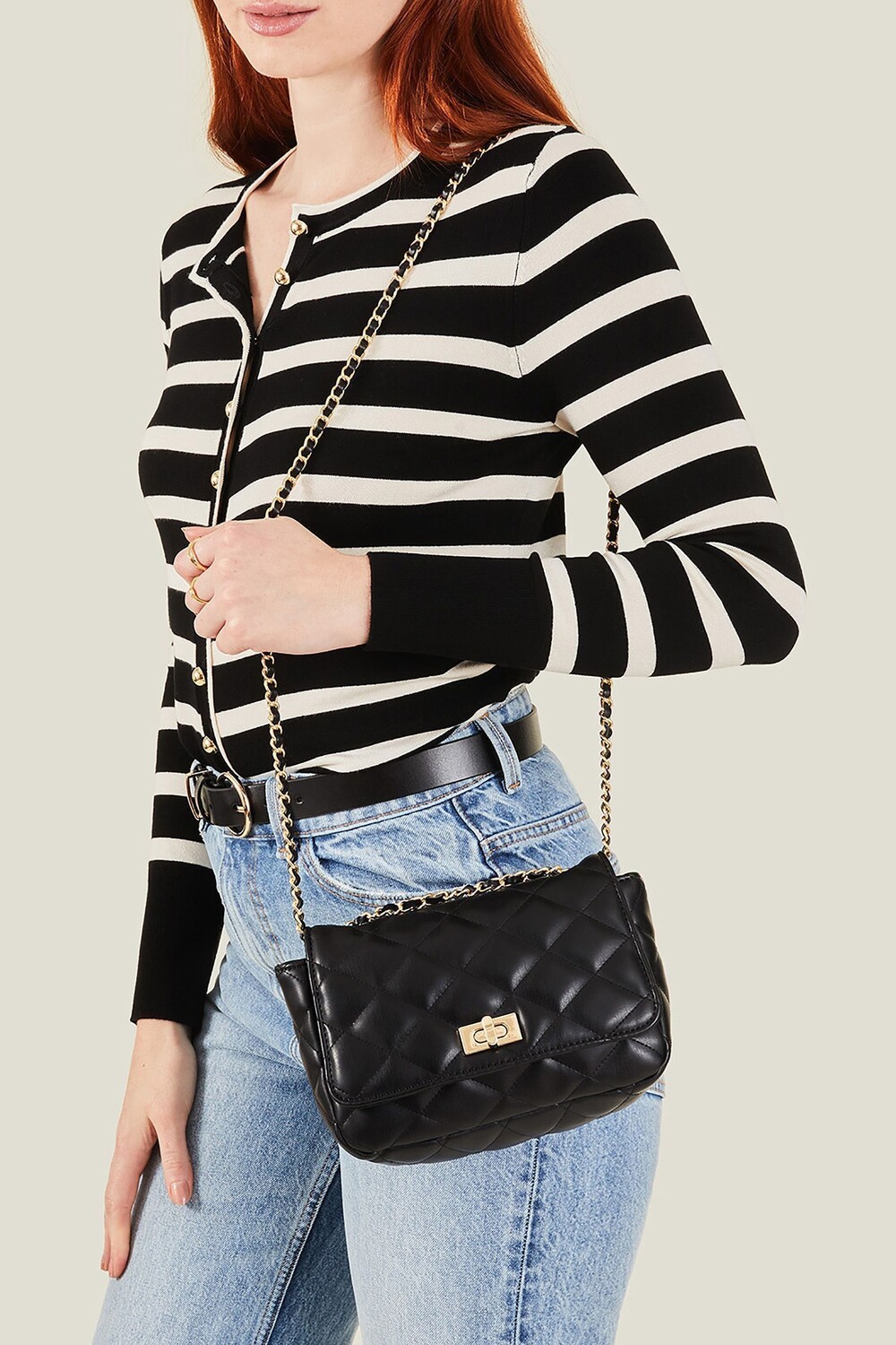 

Стеганая сумка через плечо Accessorize, черный
