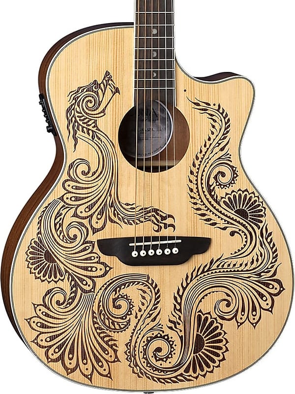 цена Акустическая гитара Luna Henna Dragon Spruce Acoustic-Electric Guitar, Natural