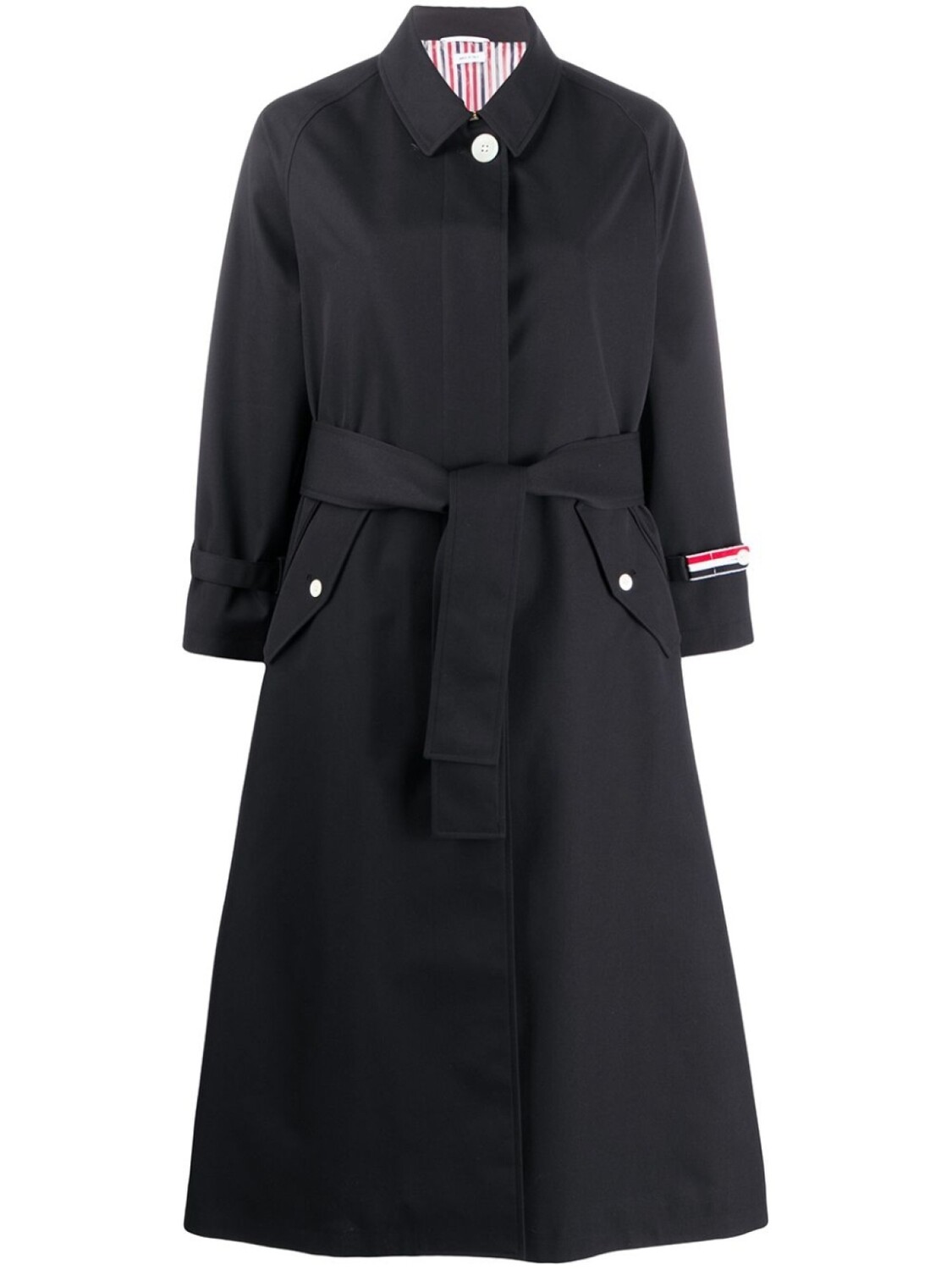 

Thom Browne тренч средней длины с поясом, синий