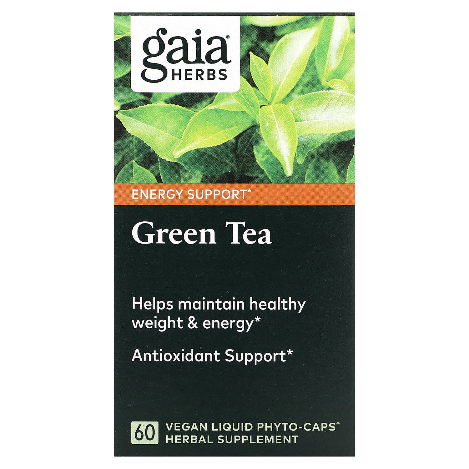 

Зеленый чай, 60 веганских жидких фитокапсул, Gaia Herbs