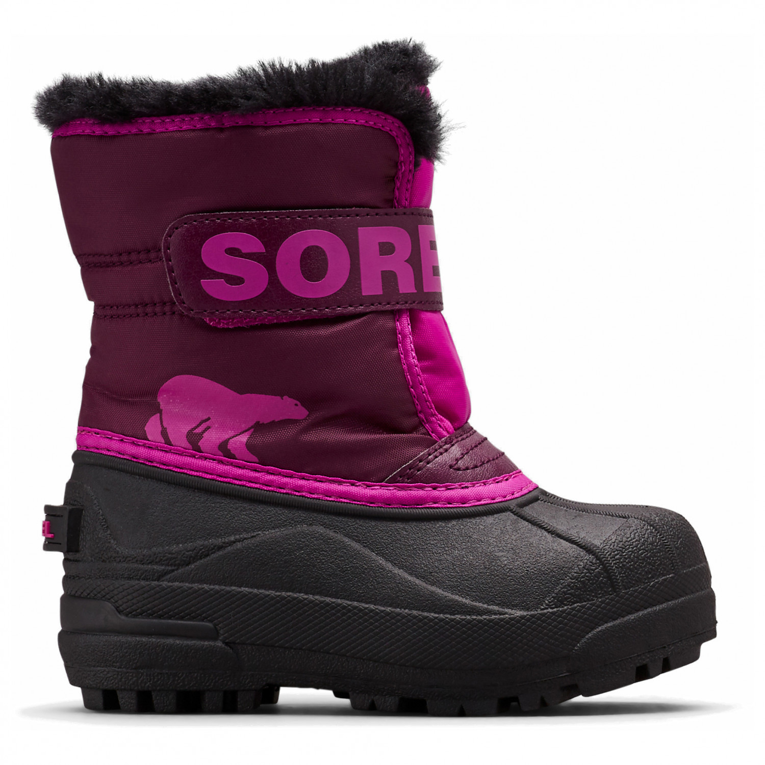 цена Зимние ботинки Sorel Childrens Snow Commander, цвет Purple Dahlia/Groovy Pink