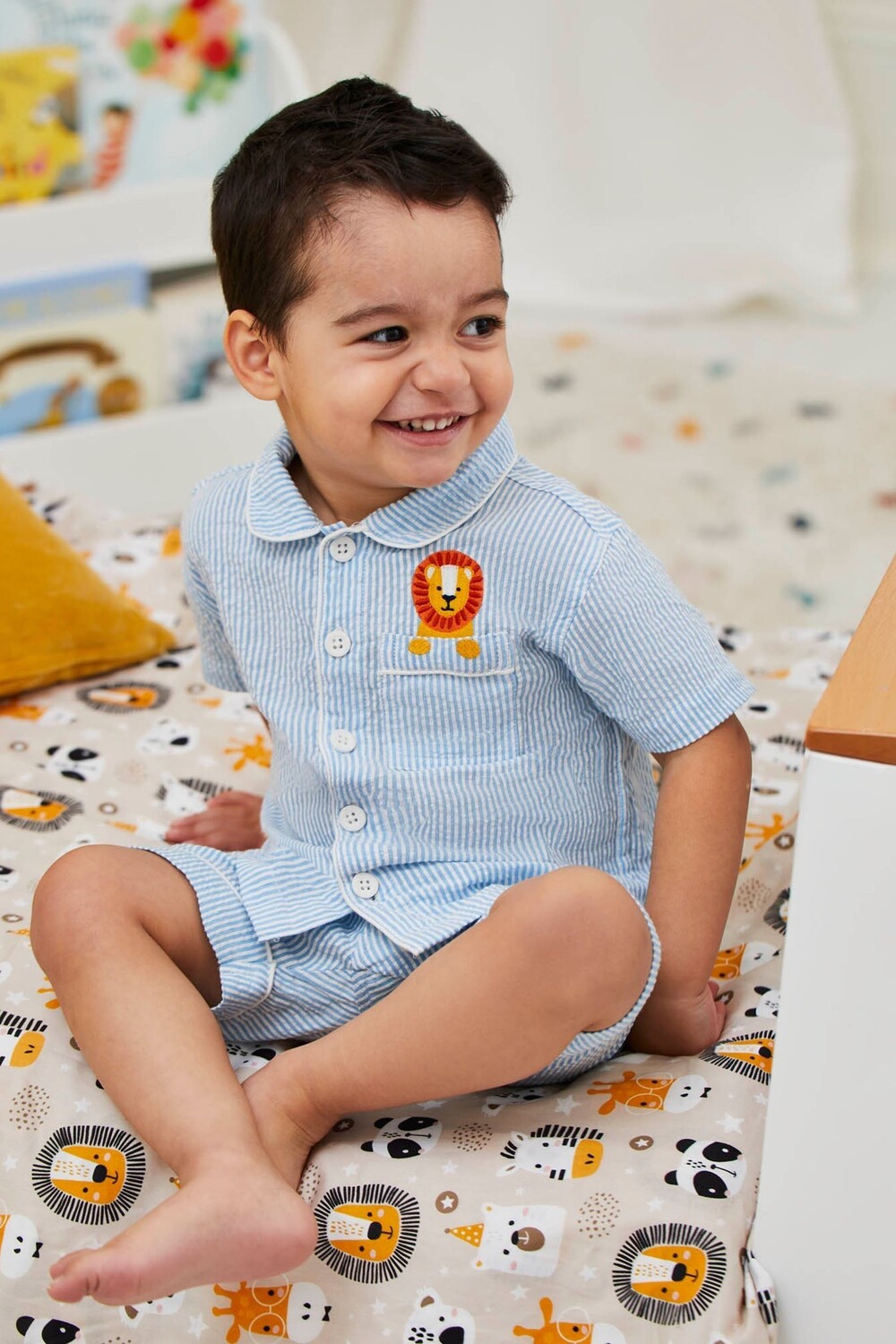 

Короткая пижама JoJo Maman Bébé в классическую полоску Jojo Maman Bébé, синий