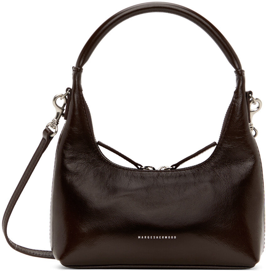 

Коричневая мини-сумка на ремешке Marge Sherwood, цвет Dark brown glossy