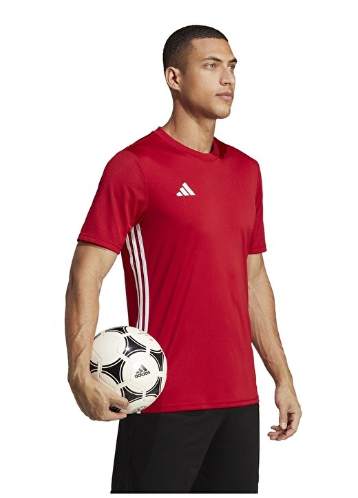 

Красная мужская футболка стандартного кроя с круглым воротником Adidas, Красный