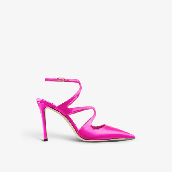 

Атласные босоножки Azia 95 на каблуке с ремешками Jimmy Choo, фуксия