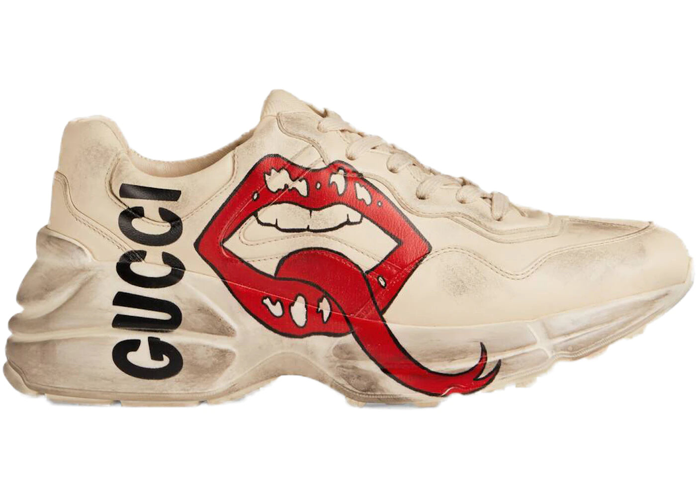 

Кроссовки Gucci Rhyton Mouth, бежевый/красный/черный