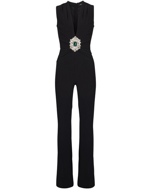 

Креповый комбинезон Balmain, черный