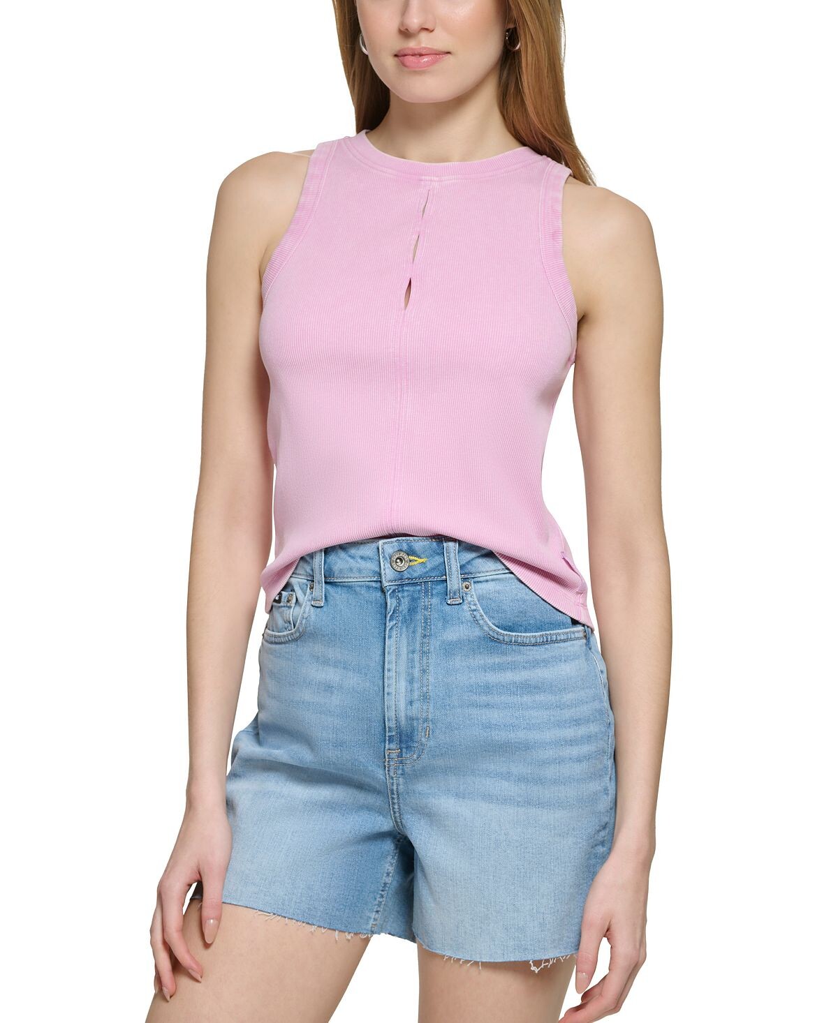 

Женская майка трикотажной вязки с тройным разрезом DKNY Jeans
