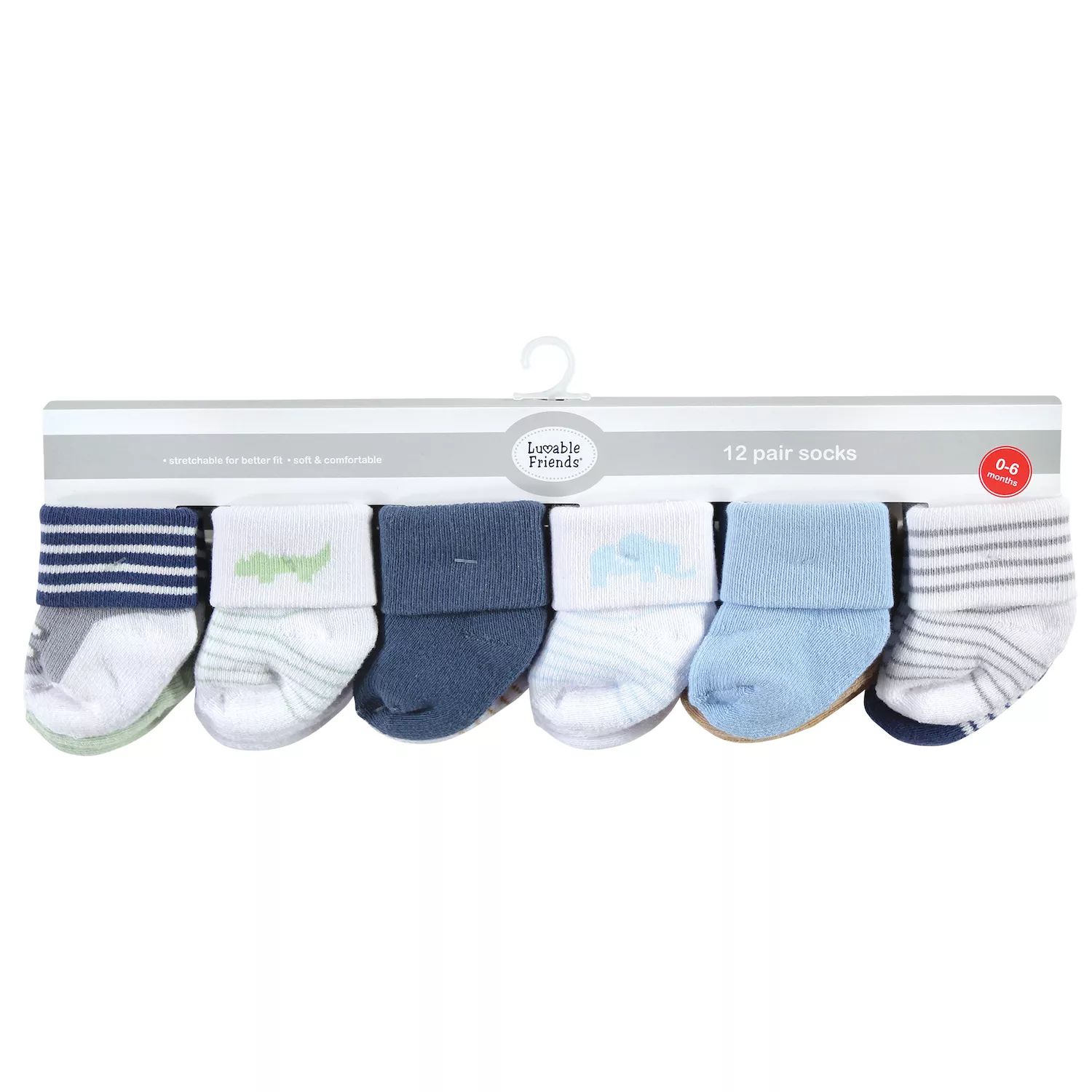 цена Махровые носки Luvable Friends Infant Boy для новорожденных и малышей, Safari Luvable Friends
