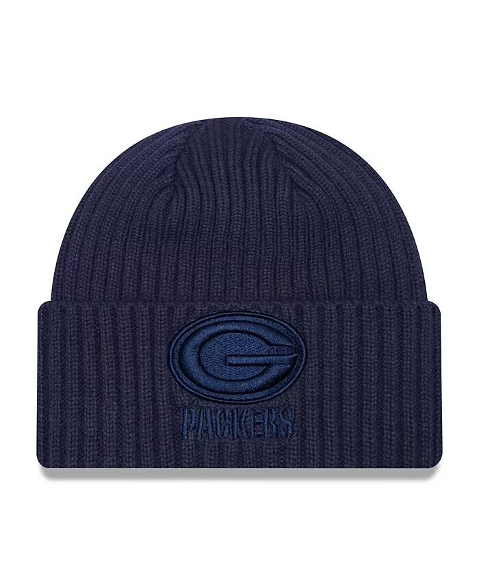 

Мужская темно-синяя вязаная шапка с манжетами Green Bay Packers Color Pack New Era, синий