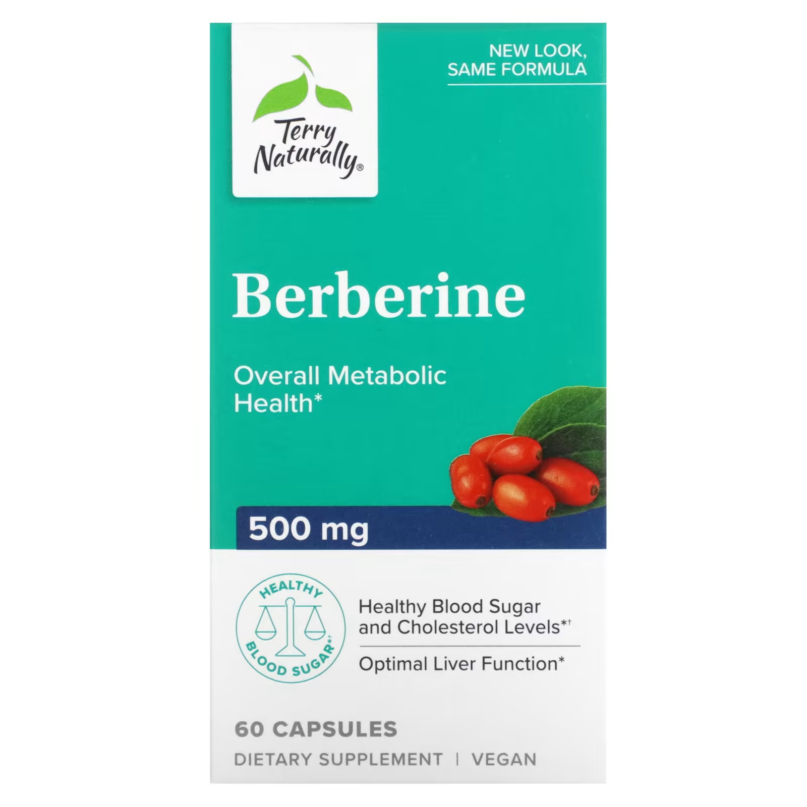 Берберин Terry Naturally дя обмена веществ, 60 капсул берберина бисульфат таб 5мг 50