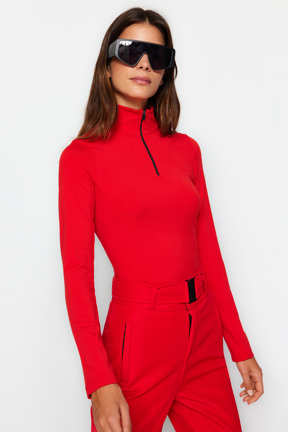 

Winter Essentials/Ski Collection Красная блузка для подводного плавания и дайвинга с флисовой подкладкой Trendyol, красный