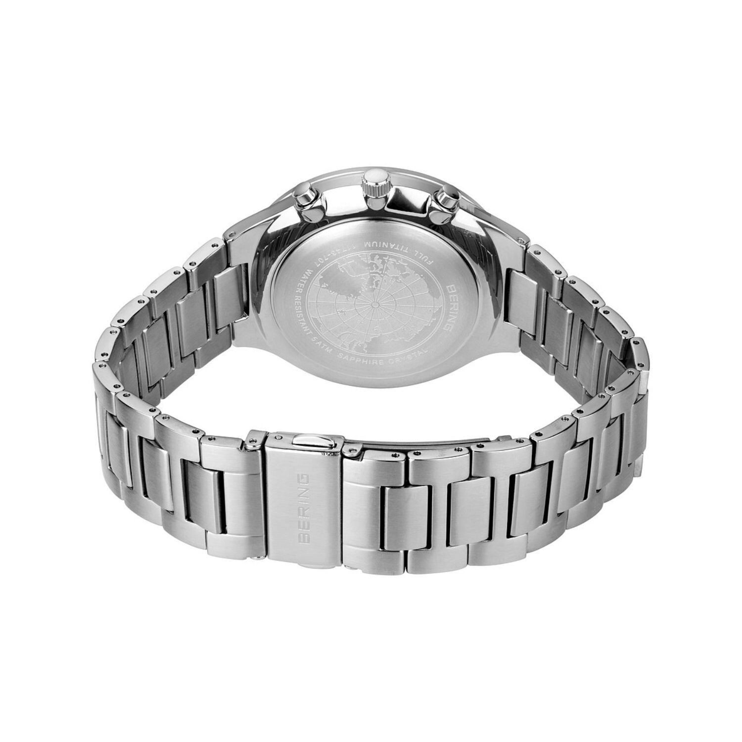 

Berring Мужские синие часы-браслет с хронографом в титановом корпусе BERING, черный