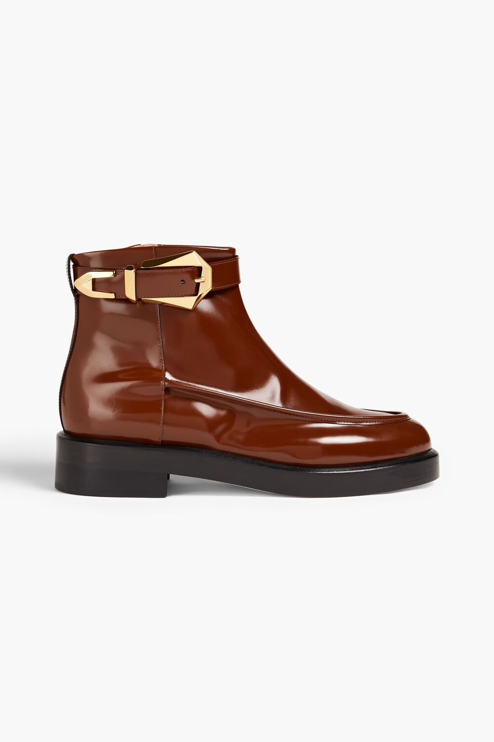 

Ботильоны из глянцевой кожи Alberta Ferretti, коричневый