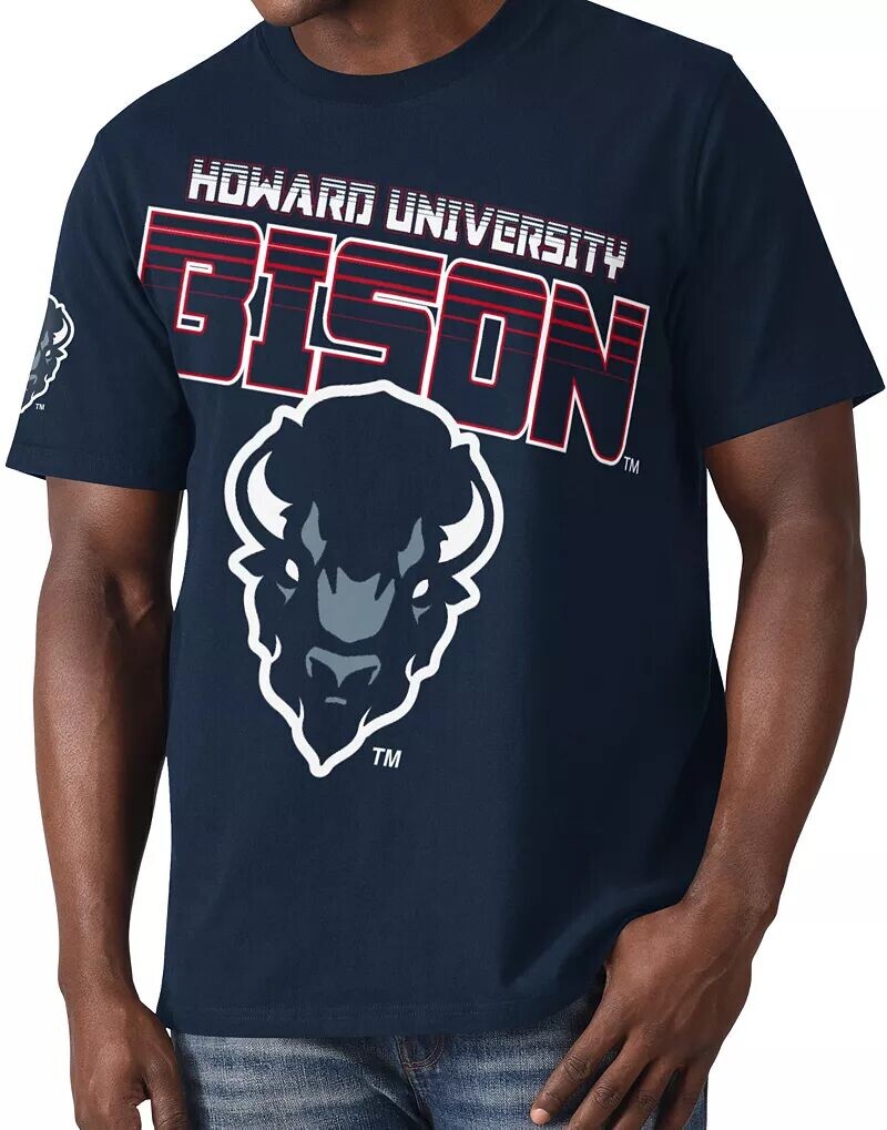 

Синяя мужская футболка с рисунком Howard Bison Starter
