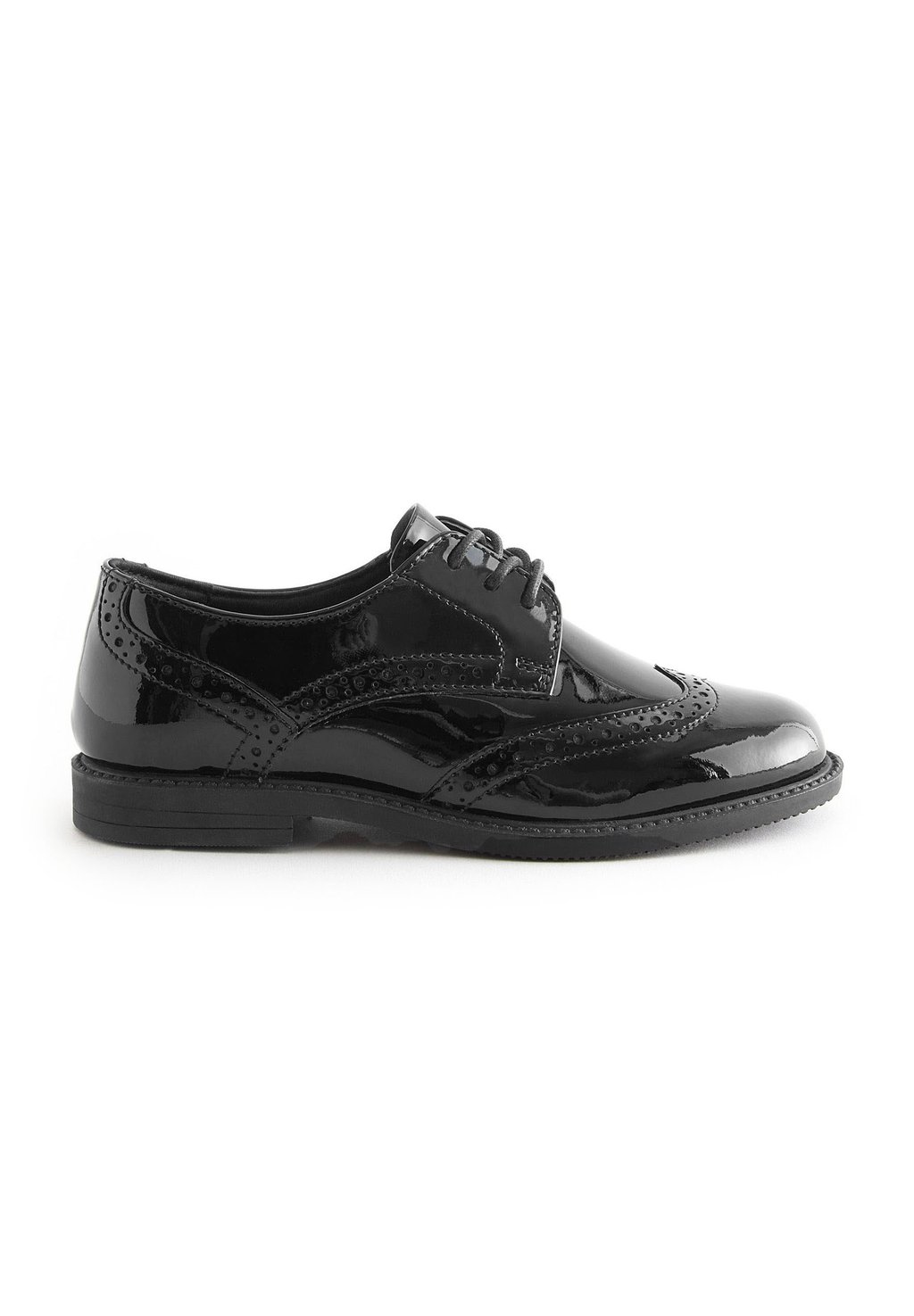 Шнуровка School Lace-Up Brogue Shoes Next, цвет black patent