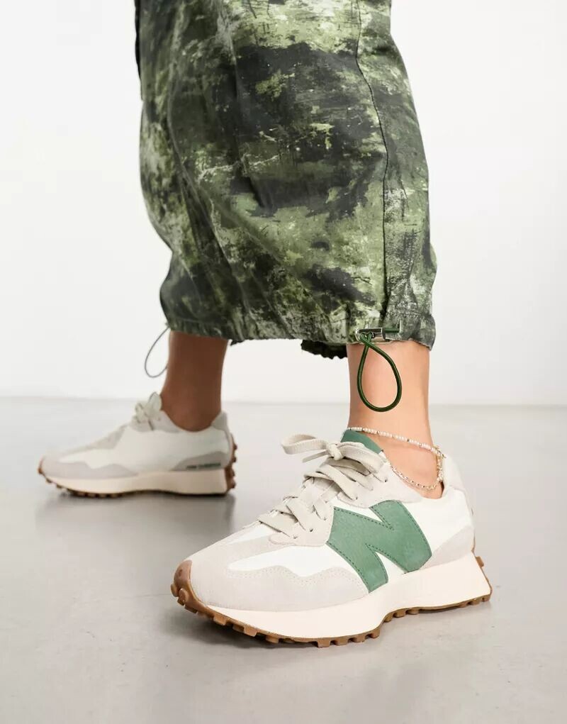 

Бело-зеленые кроссовки New Balance 327