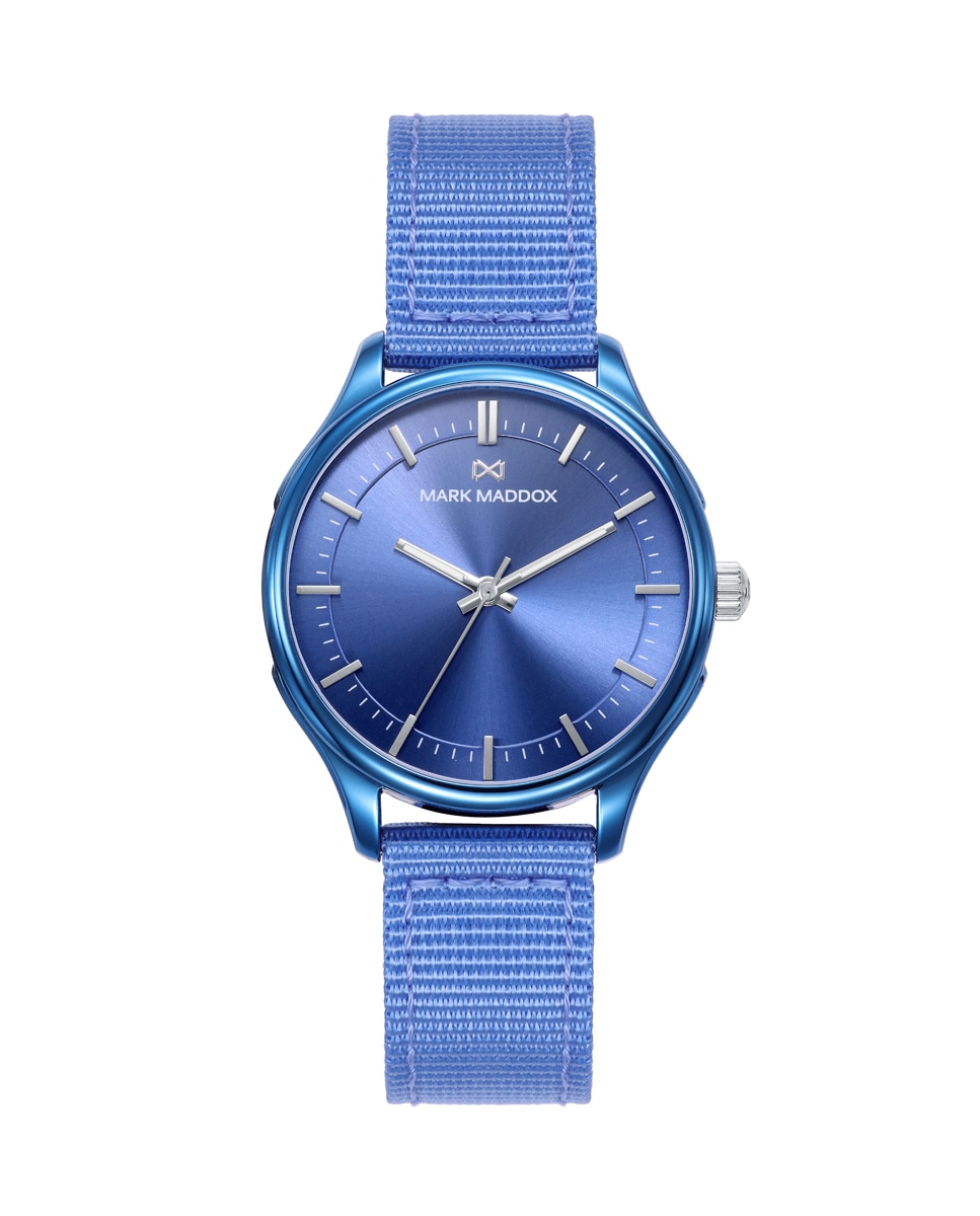 цена Женские часы Greenwich, стальной корпус, синий нейлоновый ремешок Mark Maddox, синий