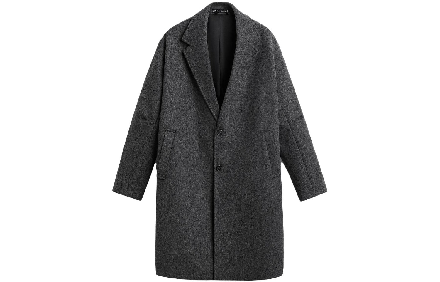 

Пальто мужское угольно-серое Zara, серый
