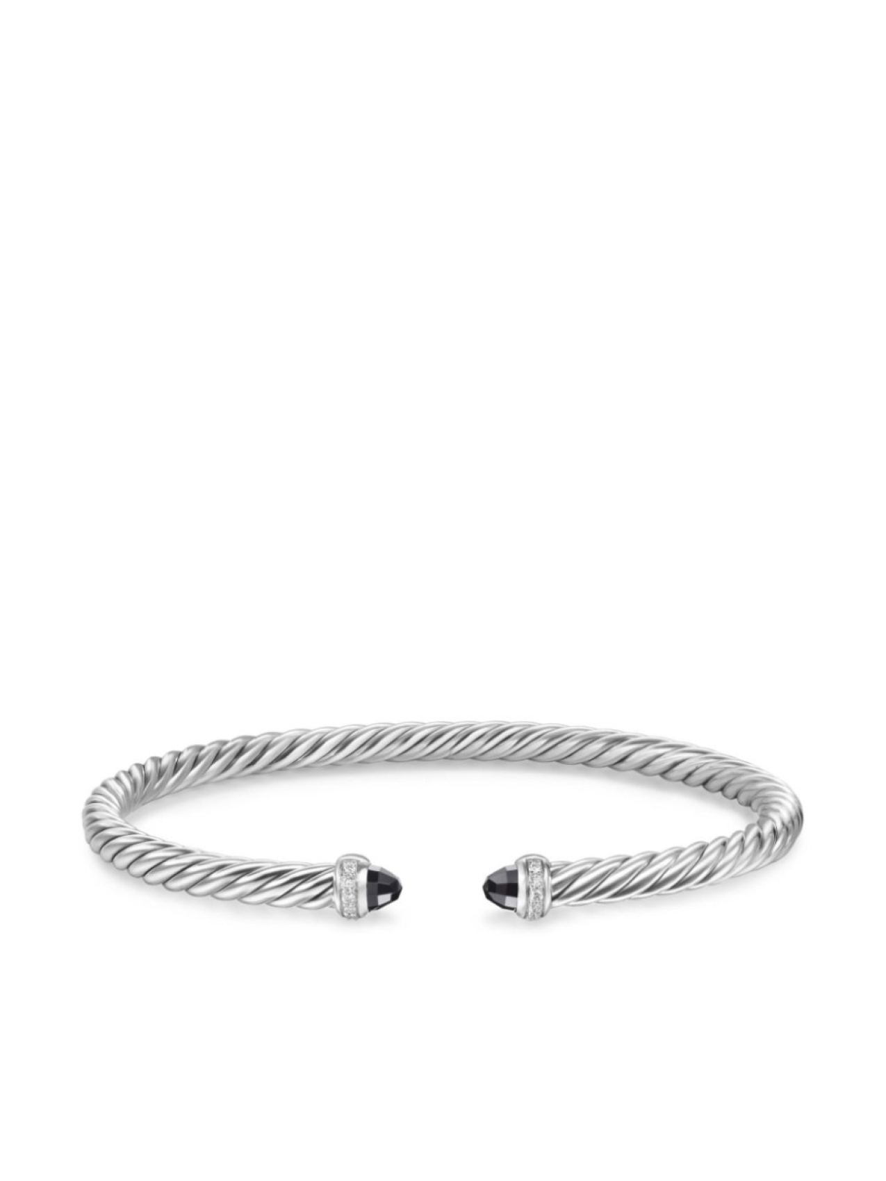 

Браслет Cablespira из стерлингового серебра с ониксом и бриллиантами David Yurman, серебряный