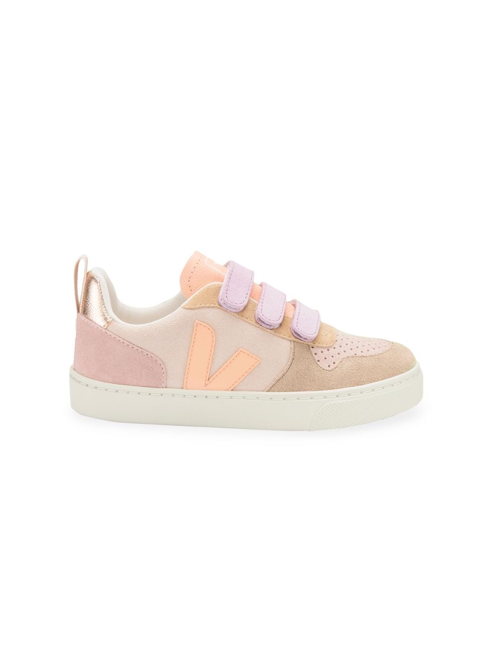 

Замшевые кроссовки Little Girl's и Girl's Small V-10 с цветными блоками Veja