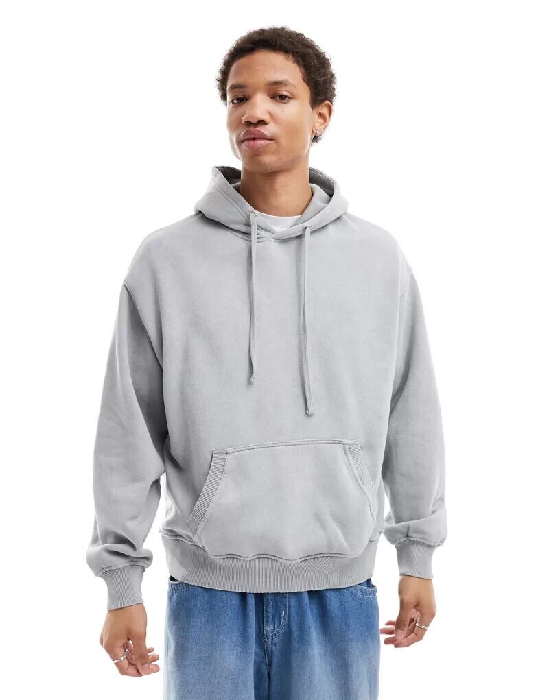 

Свободное худи светло-серого цвета Bershka
