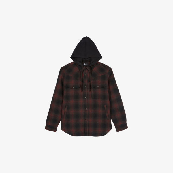 

Куртка оверсайз в клетку из смесовой шерсти The Kooples, черный
