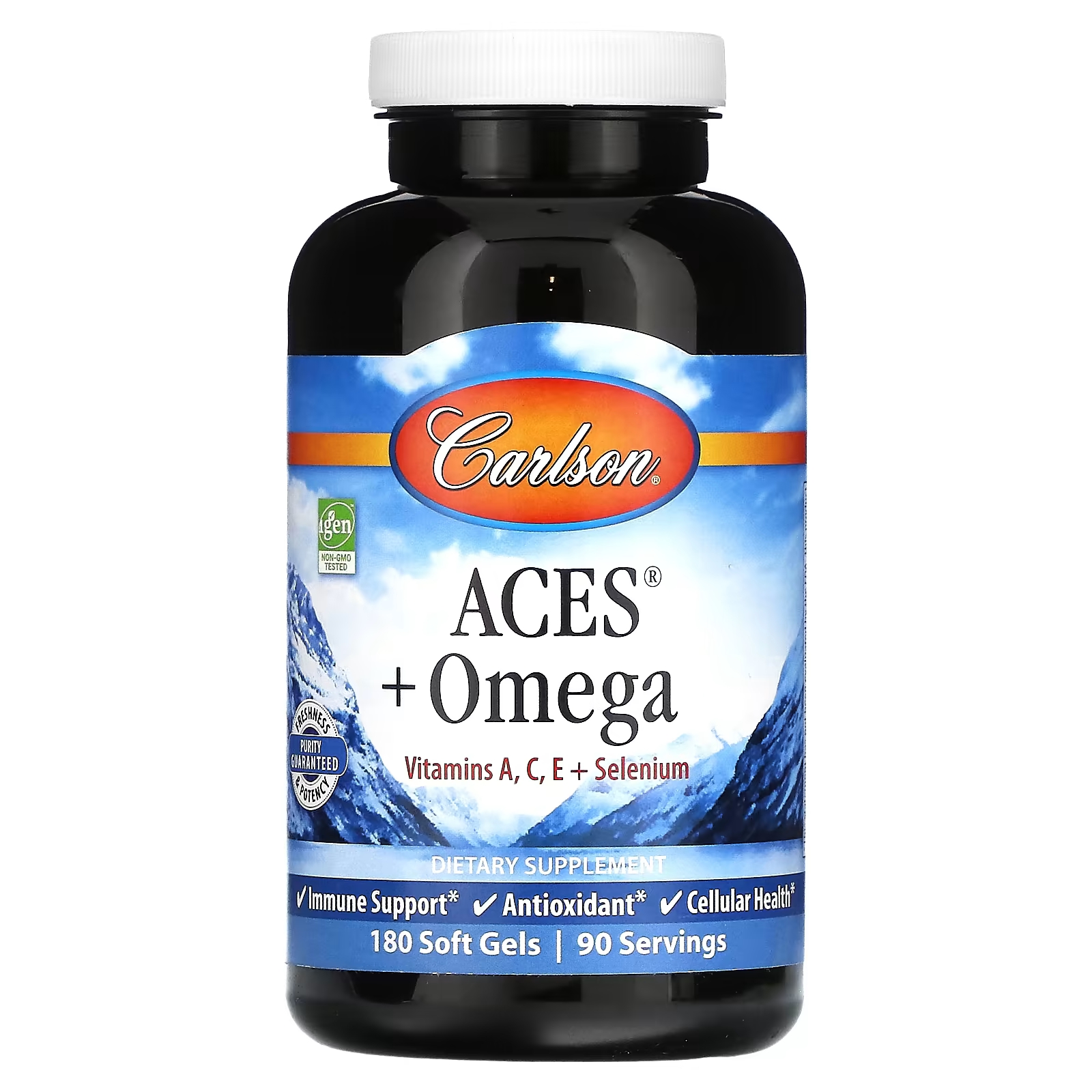 Витамины A, C, E и Селен Carlson ACES + Omega, 180 капсул swanson витамины a c e и селен 60 мягких таблеток