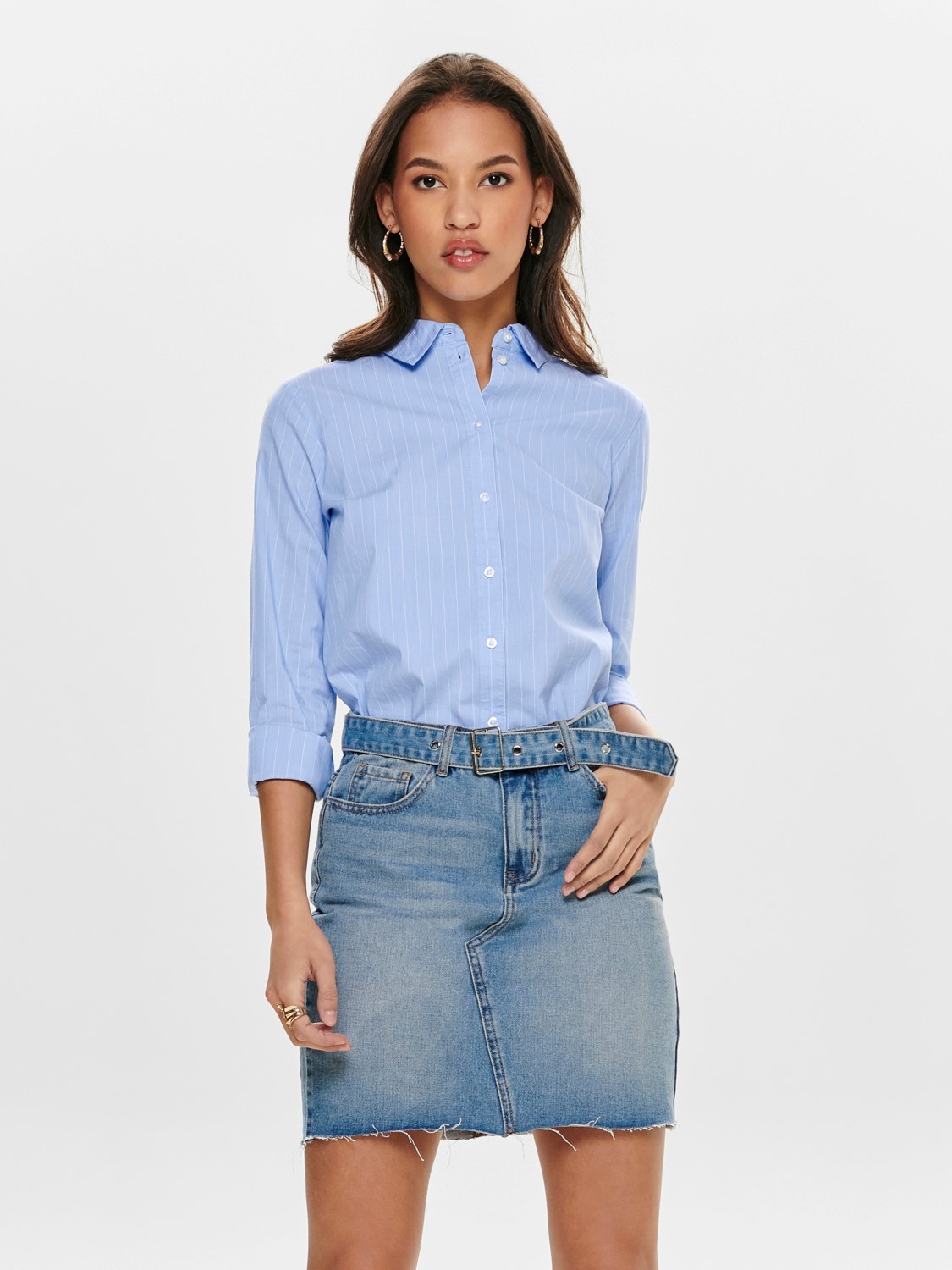Блуза JACQUELINE de YONG Business Basic Hemd JDYMIO, синий цена и фото