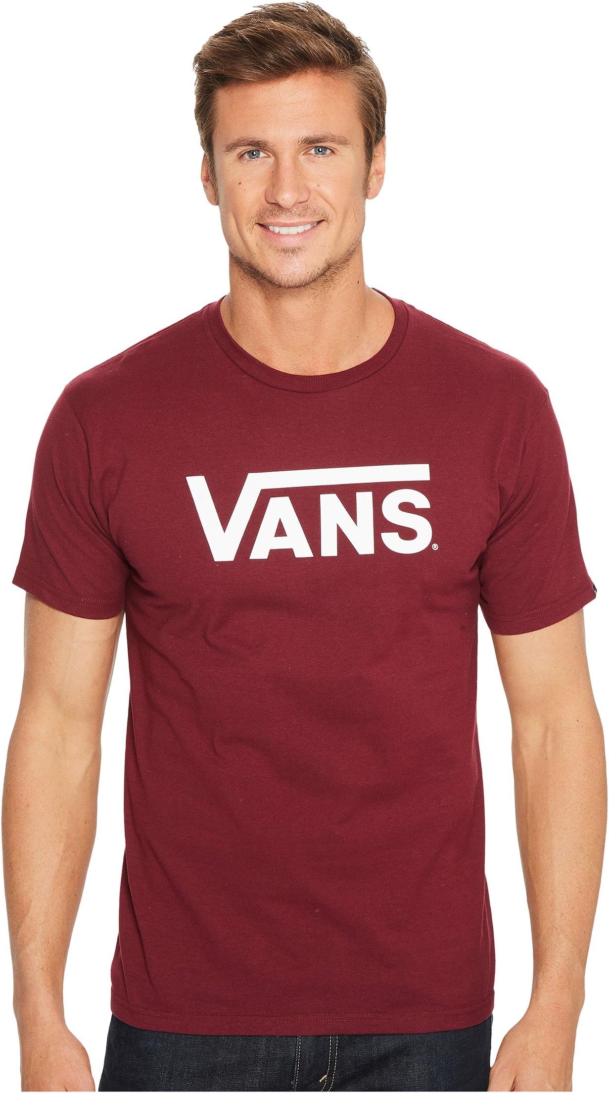 

Классическая футболка Vans, цвет Burgundy/White