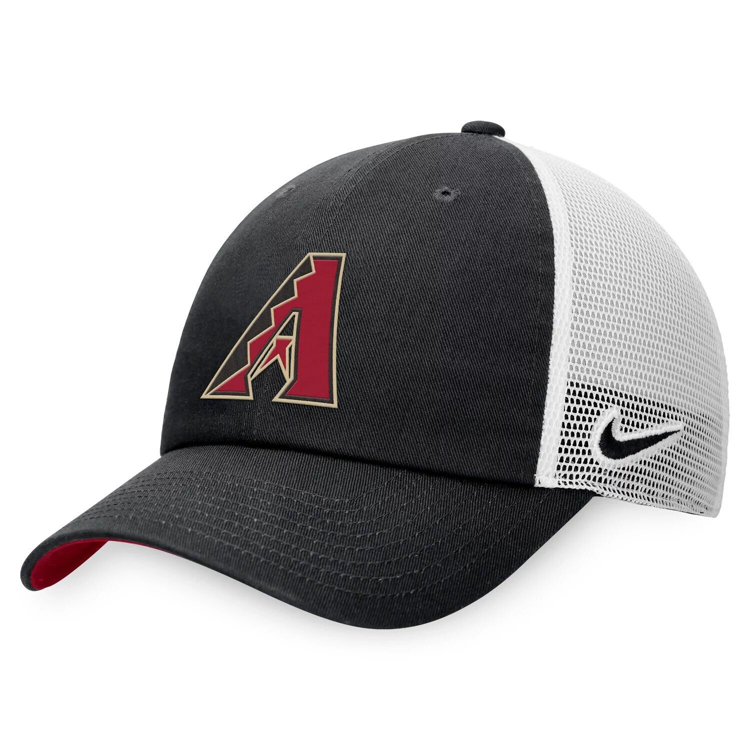 

Мужская регулируемая кепка дальнобойщика Nike черно-белая Arizona Diamondbacks Heritage86