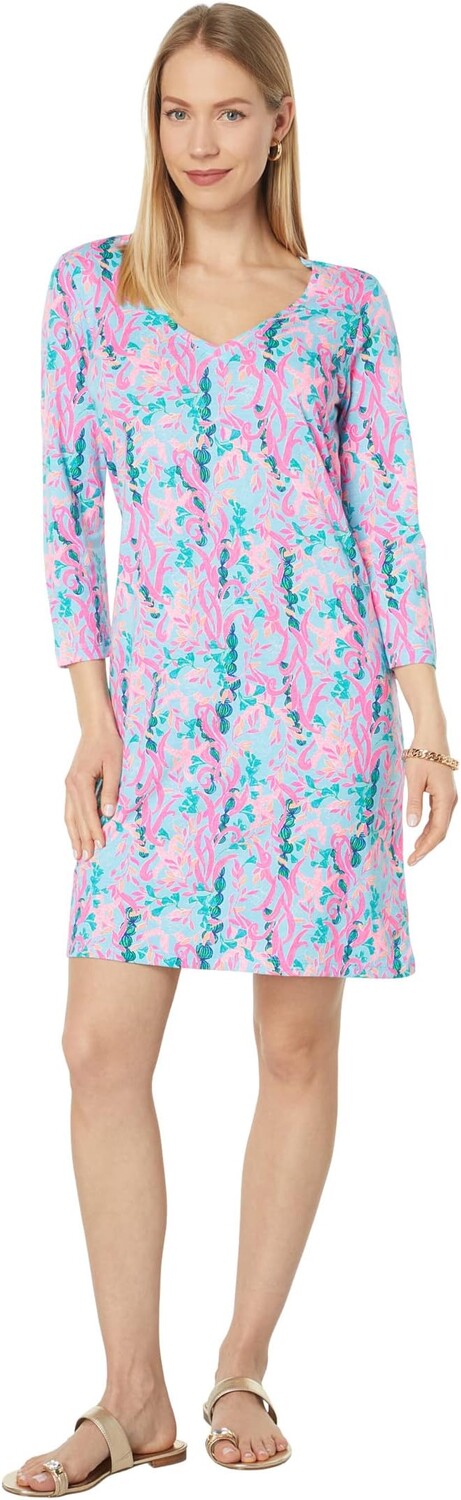 

Платье Tessa с V-образным вырезом и рукавами 3/4 Lilly Pulitzer, цвет Multi Seaweed Samba