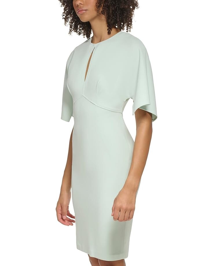 

Платье Calvin Klein Scuba Crepe Sheath with Cape Sleeves, цвет Celadon