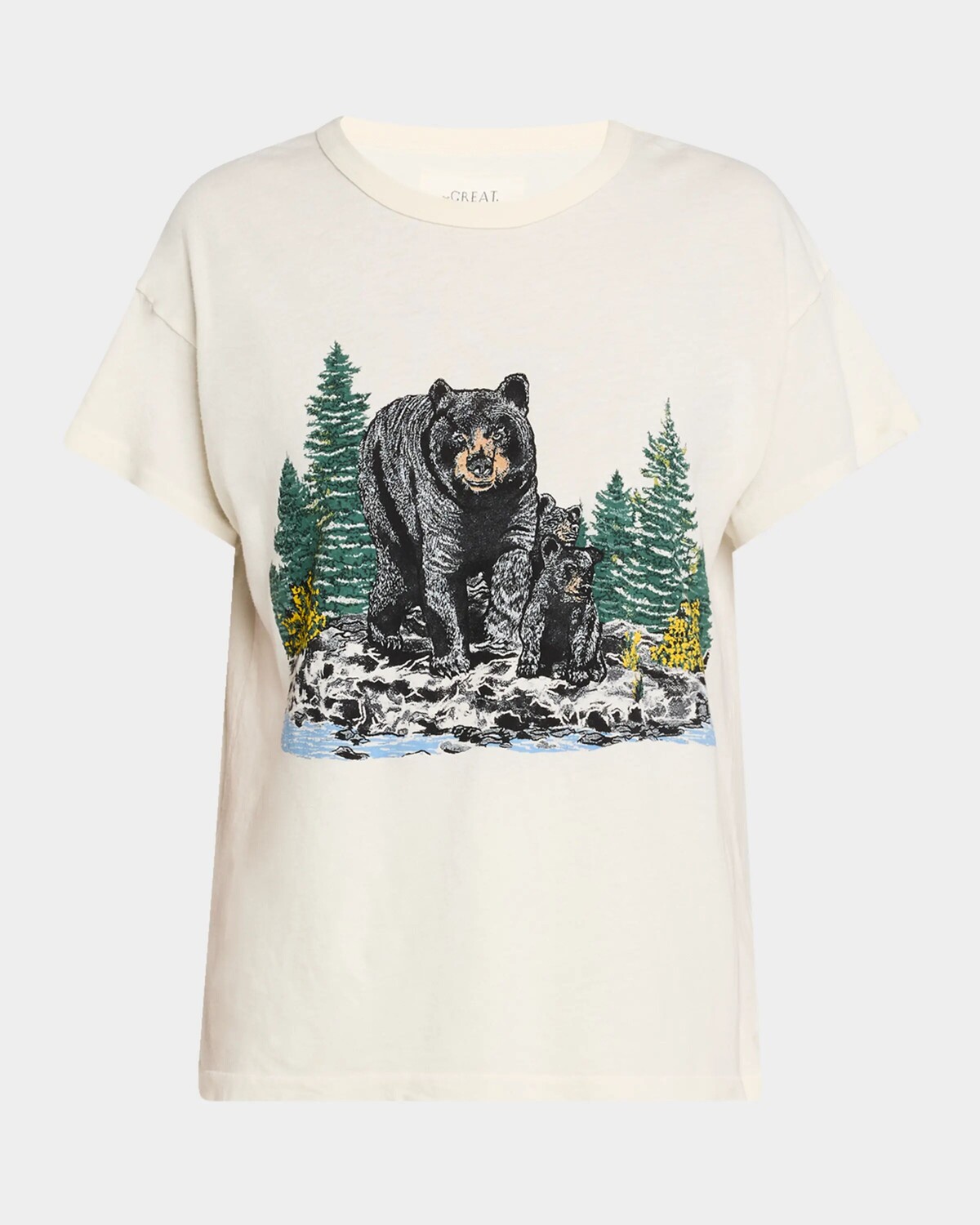 

Свободная футболка с изображением черного медведя The Great, цвет Washed White