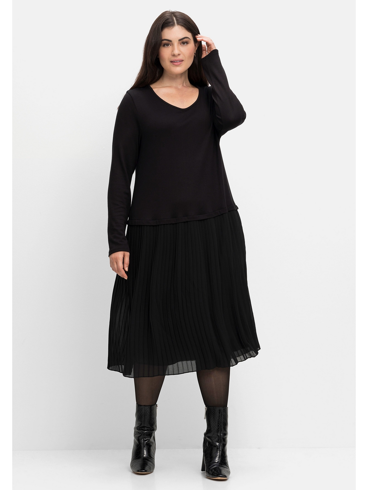 Платье sheego Strick, черный