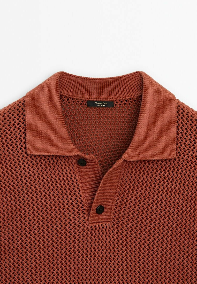 

Рубашка поло TEXTURED SHORT SLEEVE Massimo Dutti, темно-красный