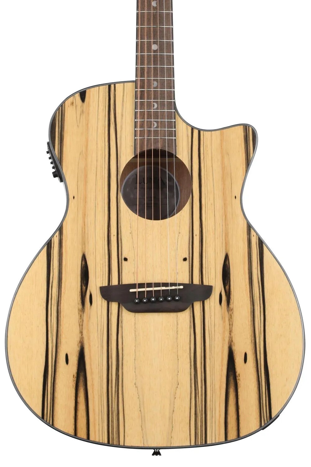 

Акустически-электрическая гитара Luna Gypsy Exotic Black and White Ebony Grand Concert - Gloss Natural