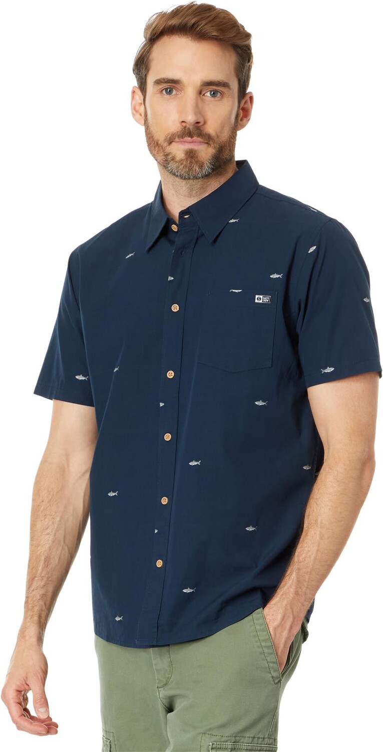 

Рубашка Bruce Short Sleeve Woven Salty Crew, темно-синий