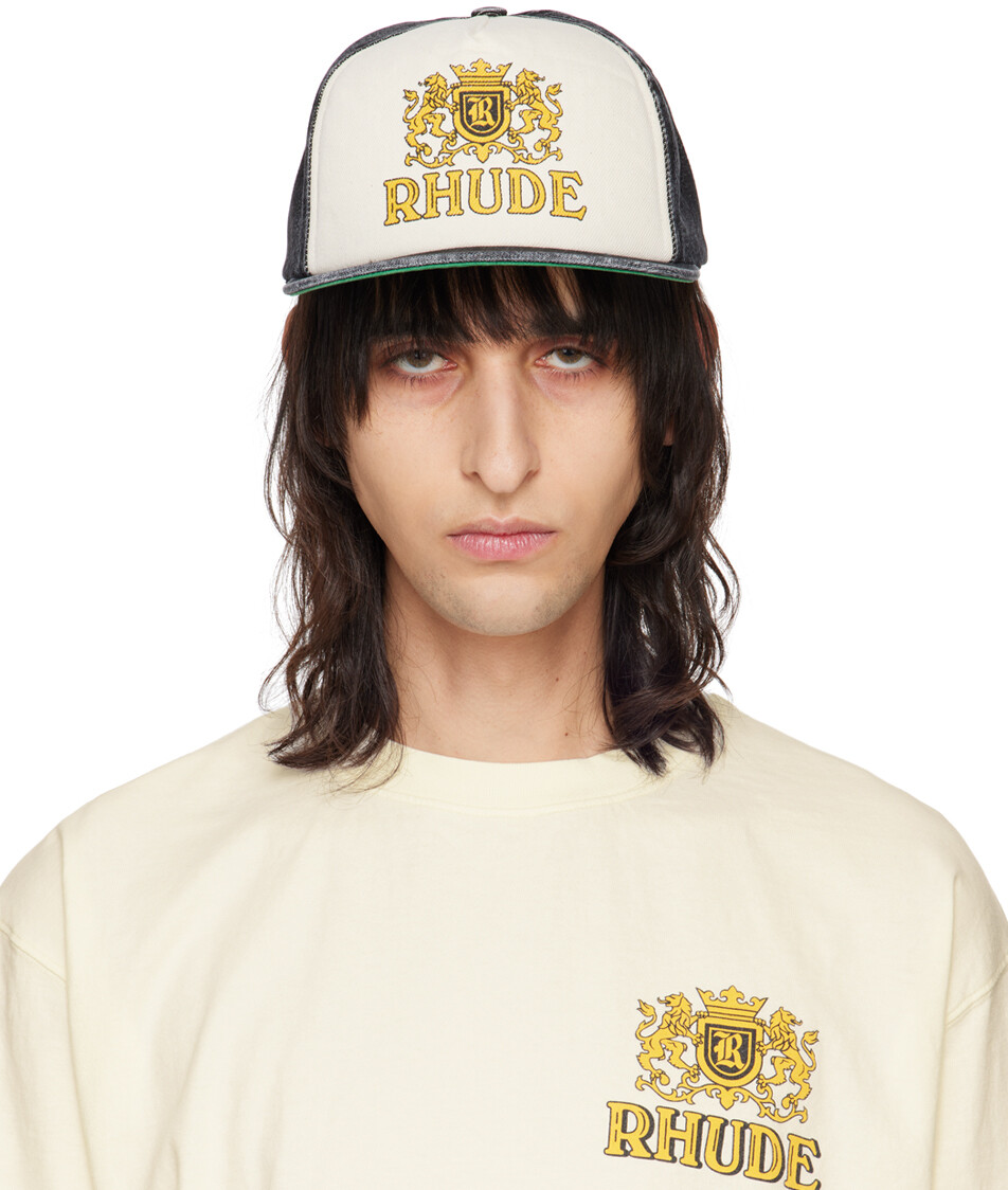 

Черная и кремовая джинсовая кепка Cresta Rhude
