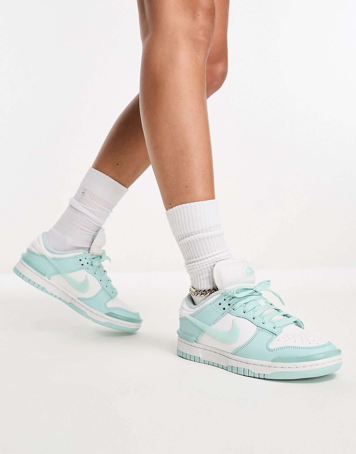 

Низкие кроссовки Nike Dunk Twist в нефритово-белом цвете