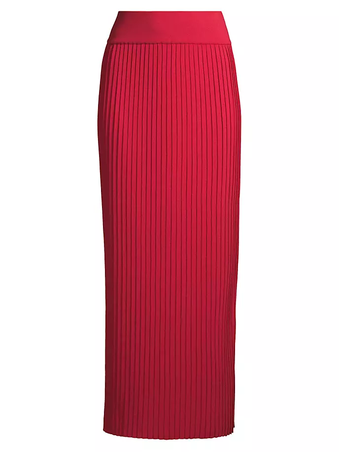 Плиссированная трикотажная юбка-макси Misook, красный