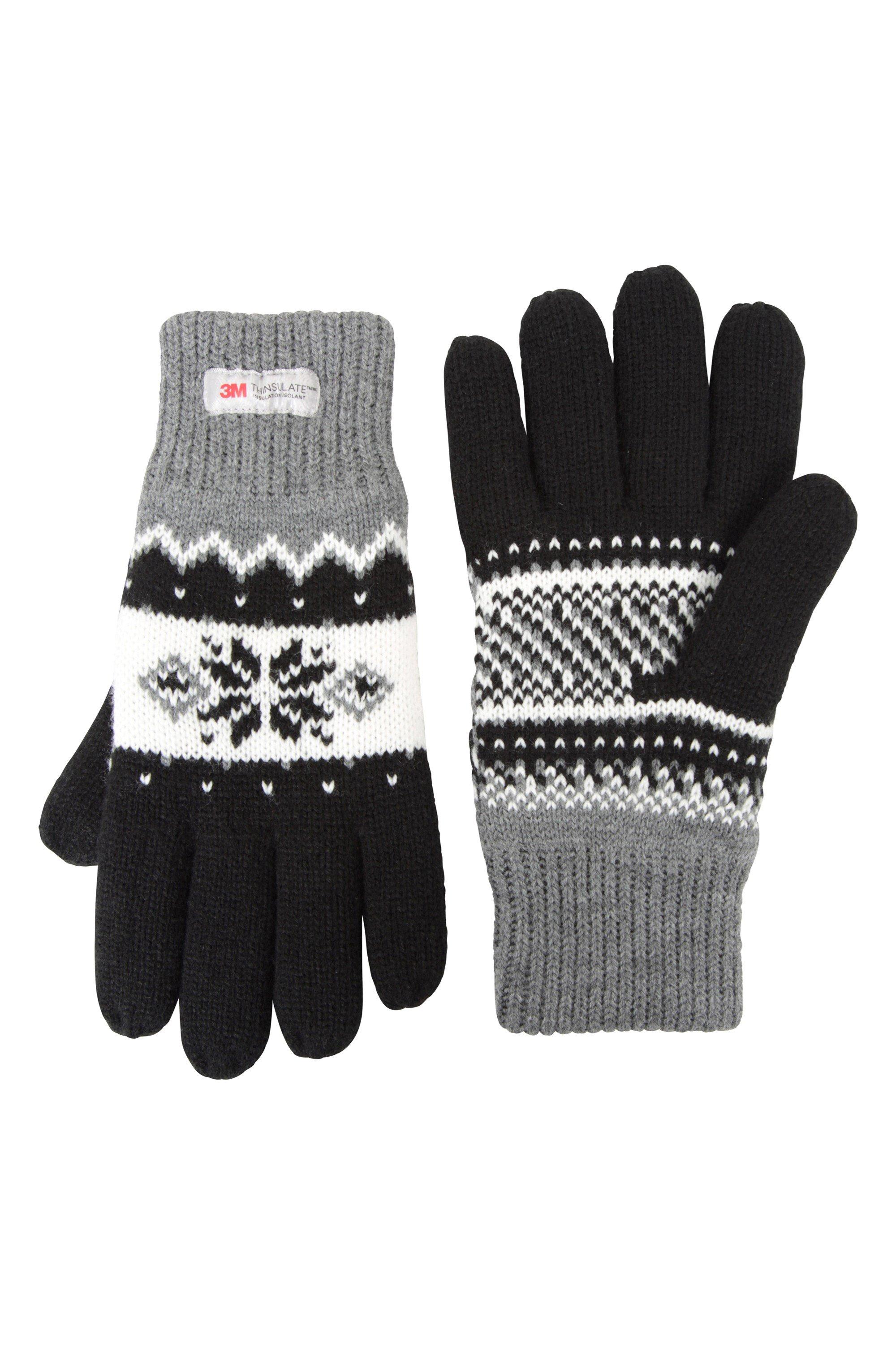 Thinsulate Fairisle Glove Трикотажные зимние теплые перчатки Mountain Warehouse, черный единорог перчатка трикотажные зимние теплые мягкие перчатки mountain warehouse фиолетовый