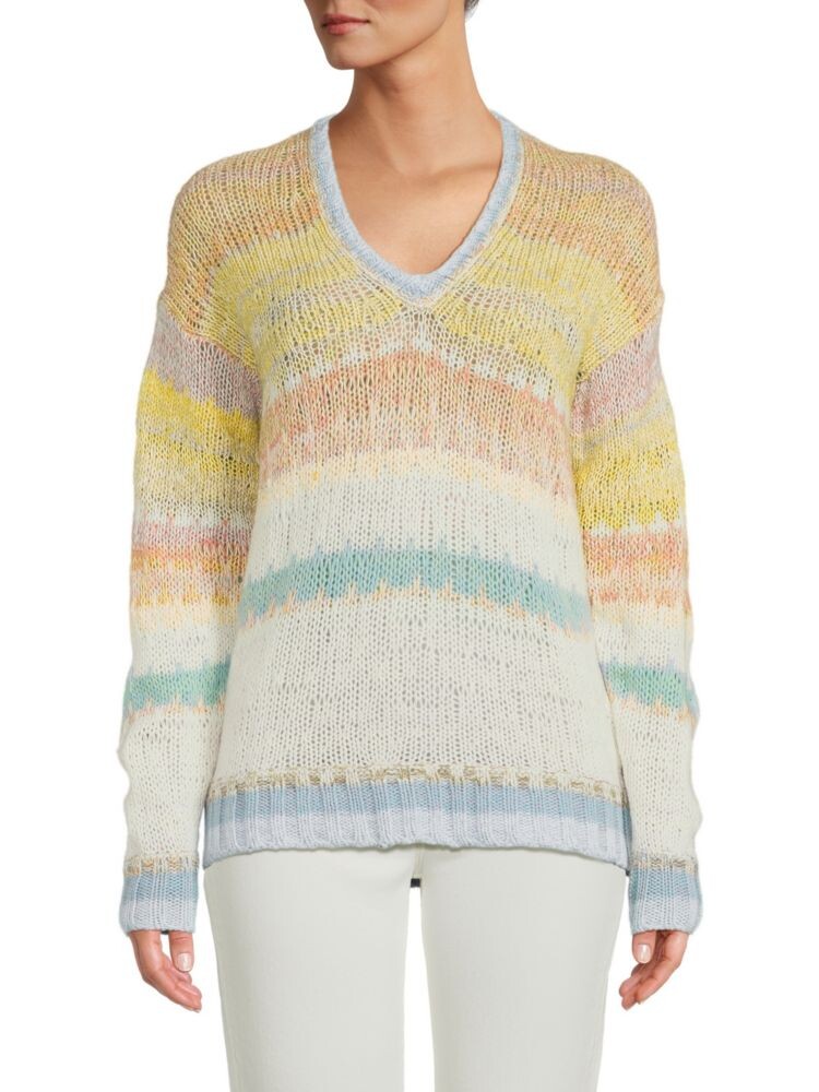 

Свитер из смесовой шерсти с цветными блоками Etro, цвет White Multi