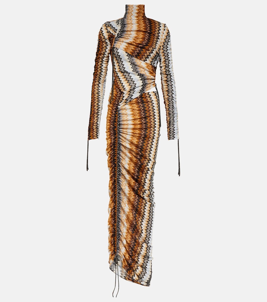 

Платье макси с зигзагообразными сборками Missoni, мультиколор
